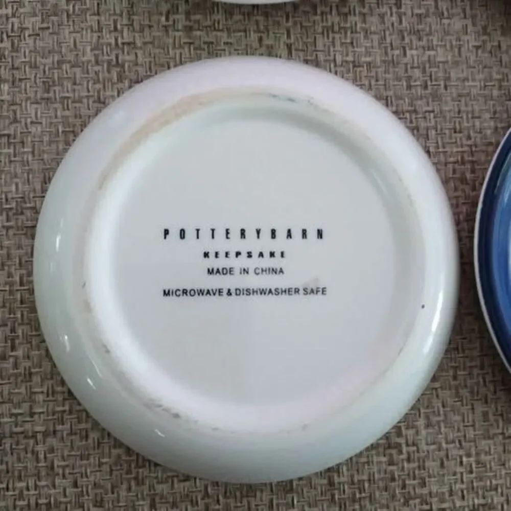 Vintage Pottery Barn Keepsake Holiday Mini Plates S/4 Winter Coasters Christmas